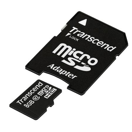 Transcend 8GB micro SDHC (with adapter