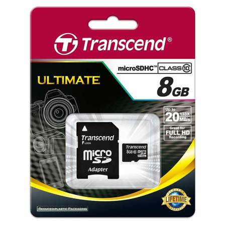 Transcend 8GB micro SDHC (with adapter