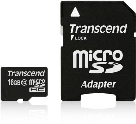 Transcend 16GB micro SDHC (with adapter