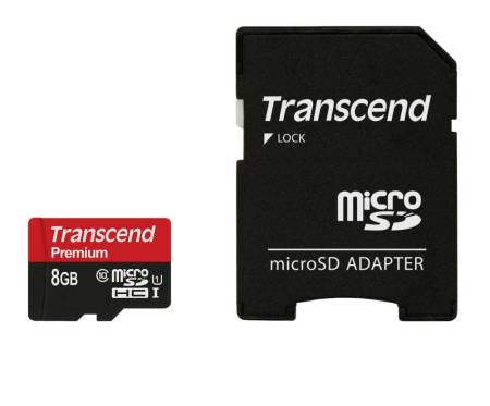 Transcend 8GB micro SDHC UHS-I Premium (with adapter