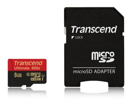 Transcend 8GB micro SDHC UHS-I (with adapter
