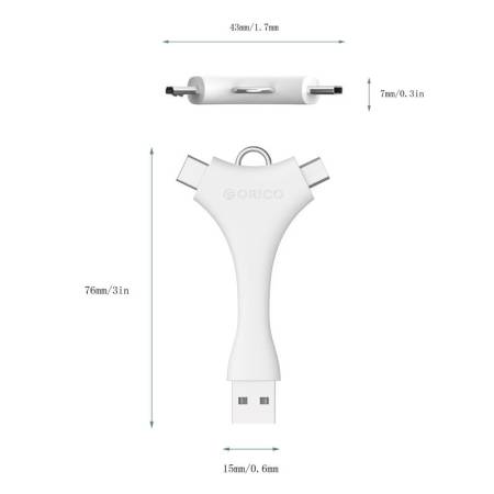 Адаптер Orico Dual Port Portable Sync&Charge C1-WH