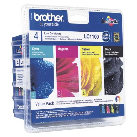 Brother LC-1100BK/C/M/Y VALUE BP Ink Cartridge Standard Set 