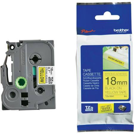 Brother TZe-S641 Tape Black on Yellow Strong Adhesive 18mm