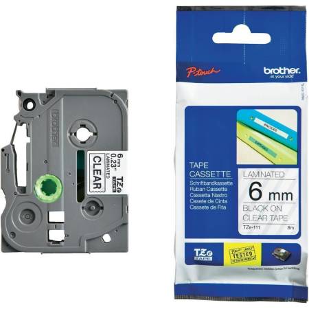 Brother TZe-111 Tape Black on Clear
