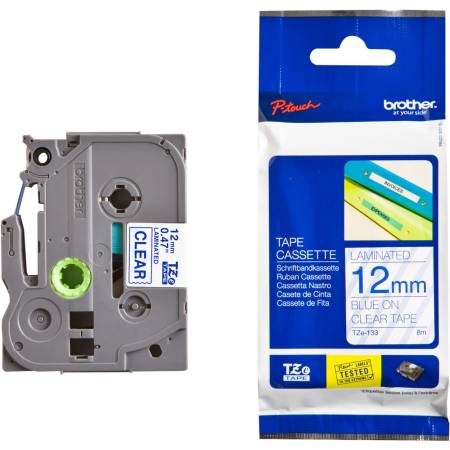 Brother TZe-133 Tape Blue on Clear
