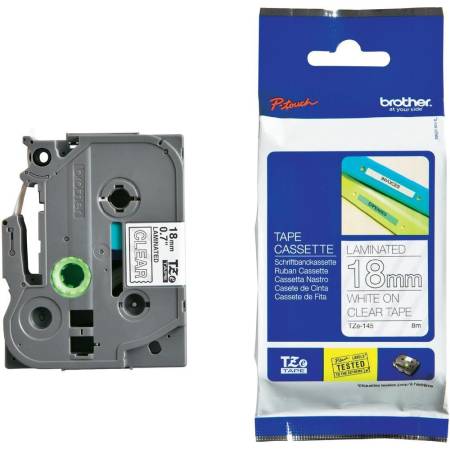 Brother TZe-145 Tape White on Clear