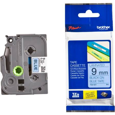 Brother TZe-521 Tape Black on Blue