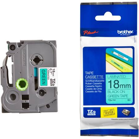 Brother TZe-741 Tape Black on Green