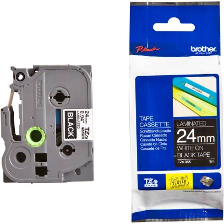 Brother TZe-355 Tape White on Black