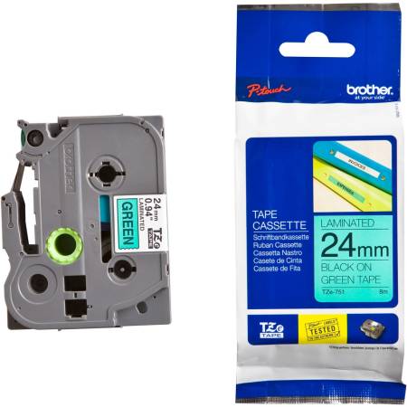 Brother TZe-751 Tape Black on Green