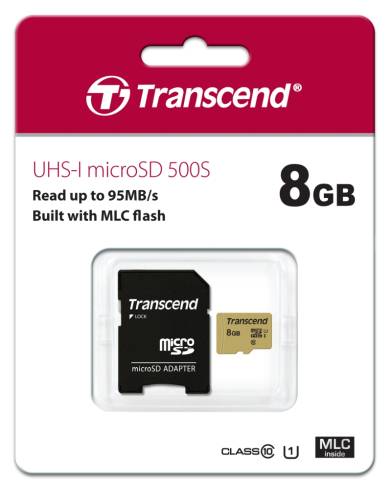 Transcend 8GB micro SD UHS-I U3 (with adapter)