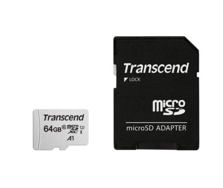 Transcend 64GB microSD w/ adapter UHS-I U1 A1