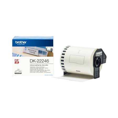 Brother DK-22246 Continuous Paper Label Roll - Black on White