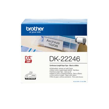 Brother DK-22246 Continuous Paper Label Roll - Black on White
