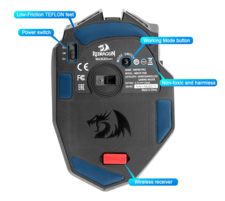 Геймърска безжична USB мишка RGB  Redragon Sniper Pro M801P-RGB