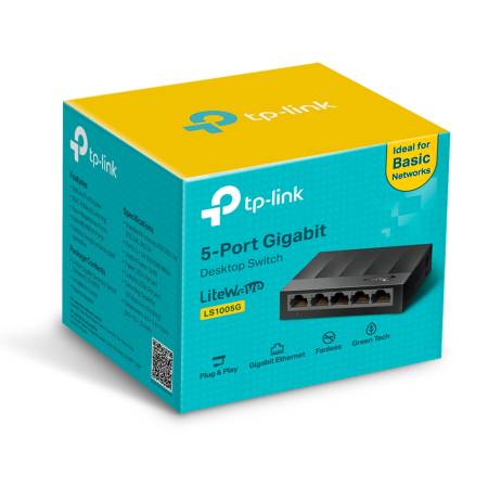 Комутатор TP-Link LS1005G 5-порта 10/100/1000Mbps
