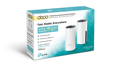 Безжична Wi-fi система TP-Link Deco P9(2-pack) AC1200 + AV1000 хибрид