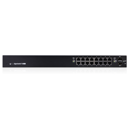 16-портов гигабитен управляем PoE+ комутатор Ubiquiti EdgeSwitch 16 (150W) ES-16-150W
