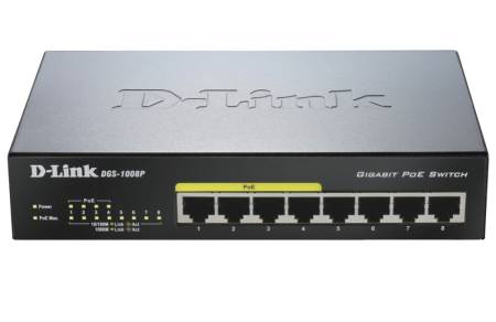 D-Link 8-port 10/100/1000 Desktop Switch w/ 4 PoE Ports