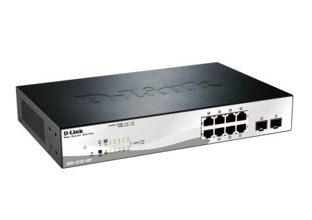 D-Link 10-port 10/100/1000 Gigabit PoE Smart Switch including 2 SFP