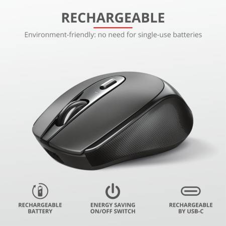 TRUST Zaya Wireless Rechargeable Mouse Black