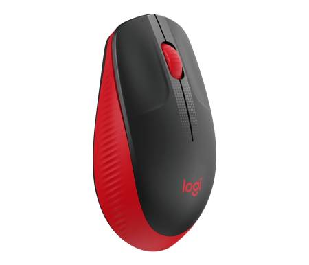 Logitech M190 Full-size wireless mouse - RED - 2.4GHZ - N/A - EMEA - M190