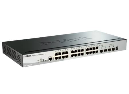 D-Link 28-Port Gigabit Stackable SmartPro PoE Switch including 2 SFP ports and 2 x 10G SFP+ ports