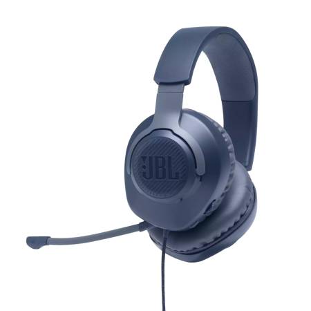 JBL QUANTUM 100 BLU Wired over-ear gaming headset with a detachable mic