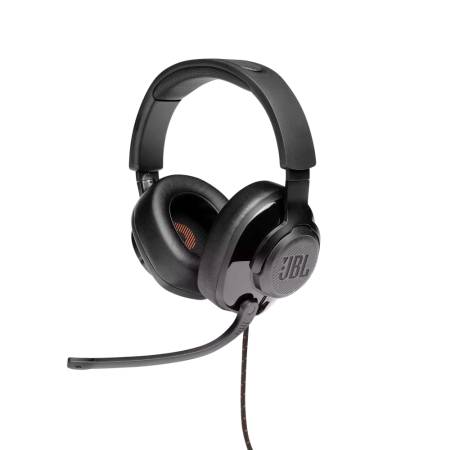 JBL QUANTUM 300 BLK Hybrid wired over-ear gaming headset with flip-up mic