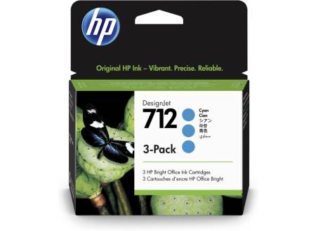 HP 712 Cyan Ink Cartridge 3-Pack