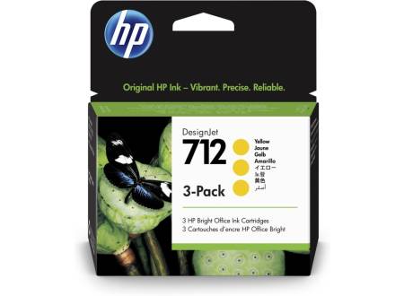 HP 712 Yellow Ink Cartridge 3-Pack