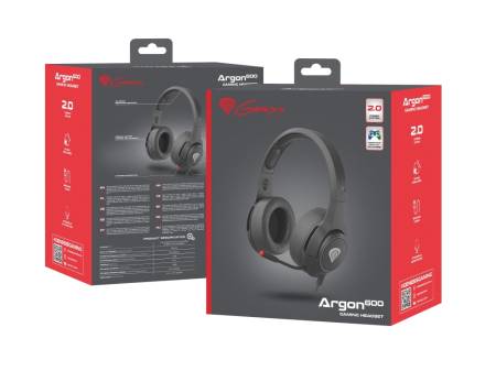 Genesis Headset Argon 600 With Microphone Adapter Black