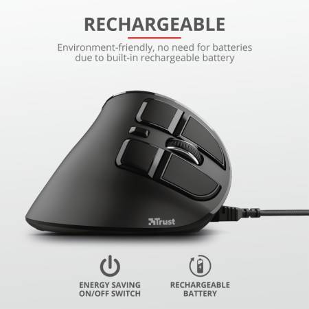 TRUST Voxx Ergonomic Wireless Rechargeable Mouse