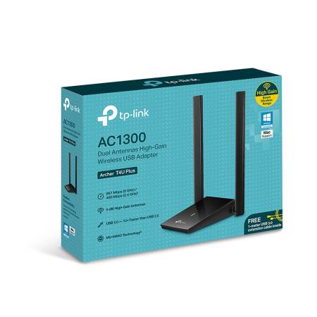 Безжичен USB 2-лентов адаптер TP-Link Archer T4U Plus AC1300