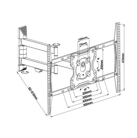 Neomounts Flat Screen Wall Mount (3 pivots & tiltable)