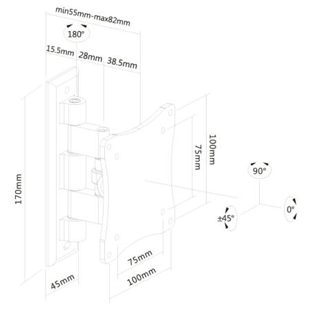 Neomounts Flat Screen Wall Mount (1 pivot & tiltable)