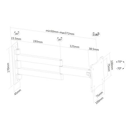 Neomounts Flat Screen Wall Mount (3 pivots & tiltable)