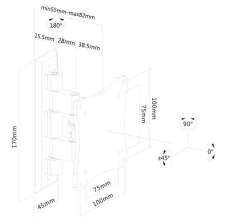 Neomounts Flat Screen Wall Mount (1 pivot & tiltable)