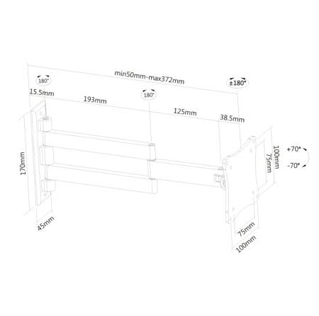 Neomounts Flat Screen Wall Mount (3 pivots & tiltable)