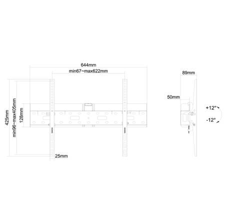 Neomounts Flat Screen Wall Mount (tiltable) Incl. storage for Mediaplayer/Mini PC