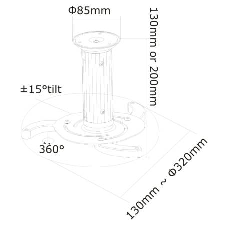 Neomounts Projector Ceiling Mount (height: 8-15 cm)