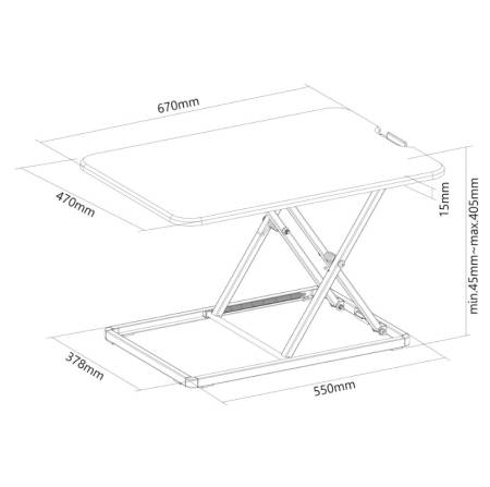 Neomounts Workstation - sit-stand workplace (height adjustment: 4-40 cm)