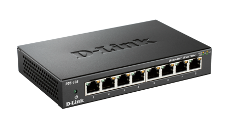 8‑портов гигабитов неуправляем десктоп комутатор D-Link DGS-108GL