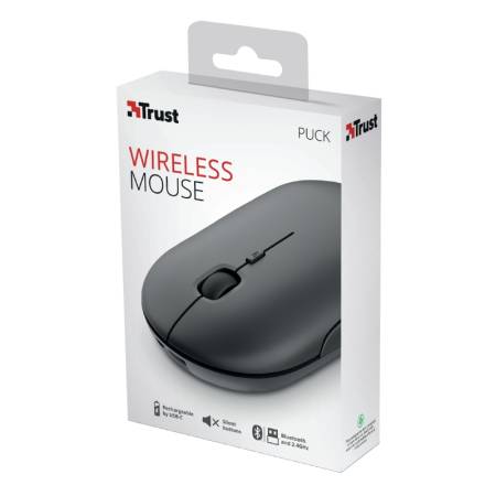 TRUST Puck Wireless & BT Rechargeable Mouse Black