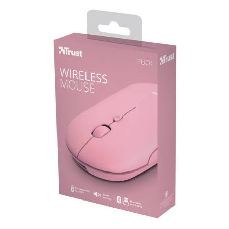 TRUST Puck Wireless & BT Rechargeable Mouse Pink