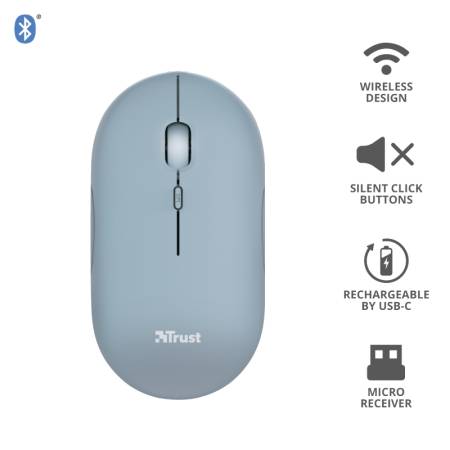 TRUST Puck Wireless & BT Rechargeable Mouse Blue