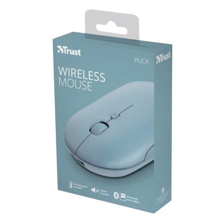 TRUST Puck Wireless & BT Rechargeable Mouse Blue