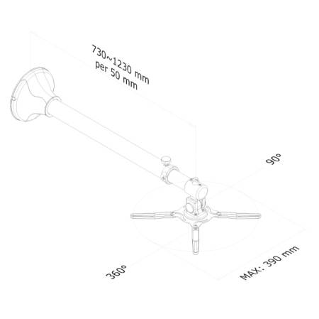 Neomounts Projector Wall Mount (length: 79-129 cm = short throw)
