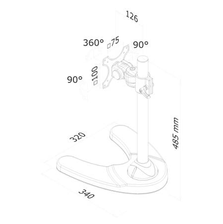Neomounts Flat Screen Desk Mount (stand/grommet)